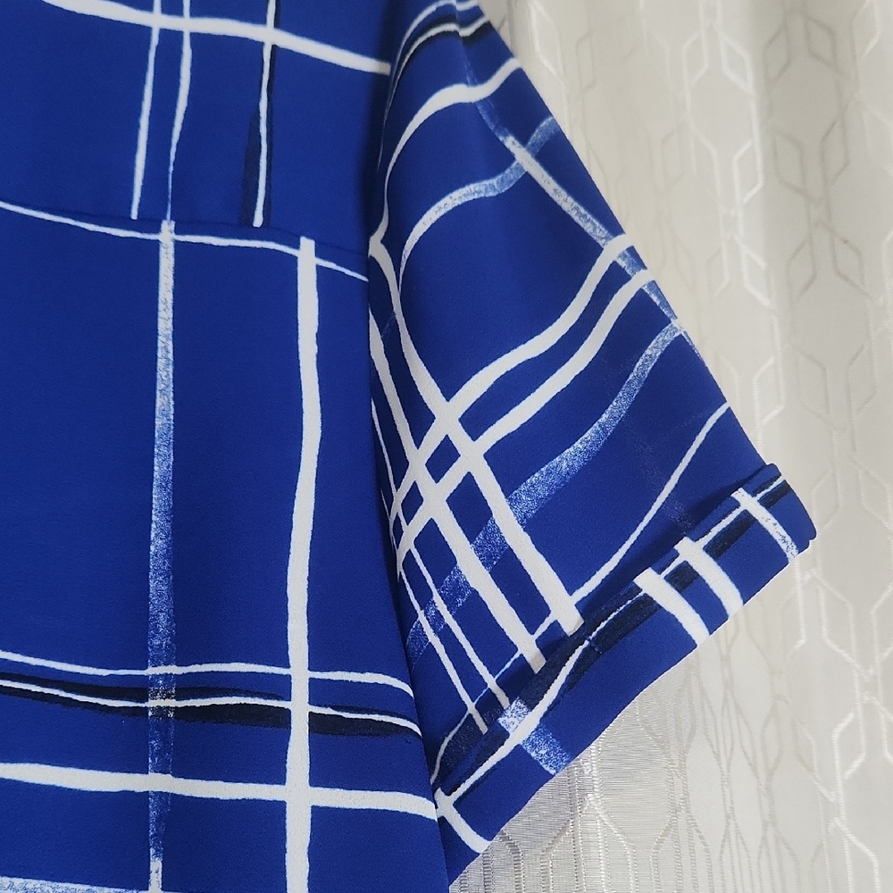 Apt. 9 Women's Blue and White Plaid Blouse - Picture 9 of 16